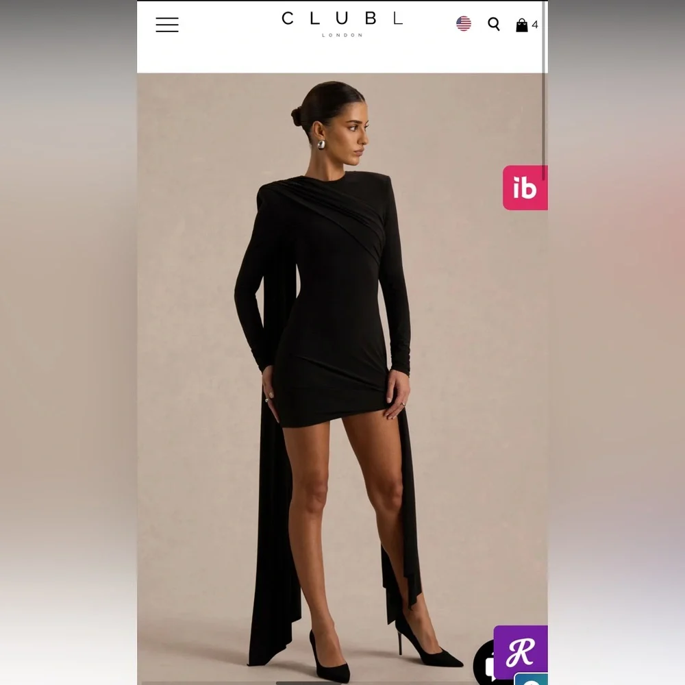 Club L London Zoro Asymmetric Dress - new with tags - Size 4 US - Picture 3 of 6